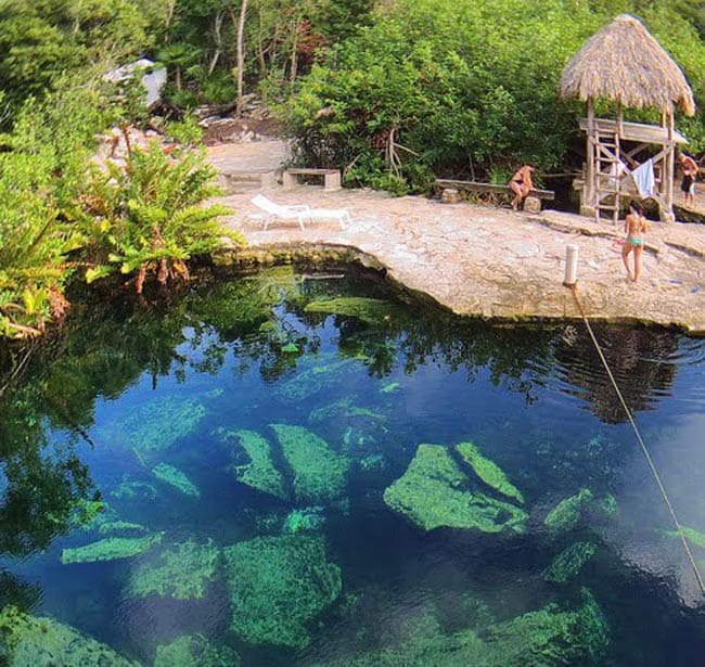 visitar o México cenote-cristalino