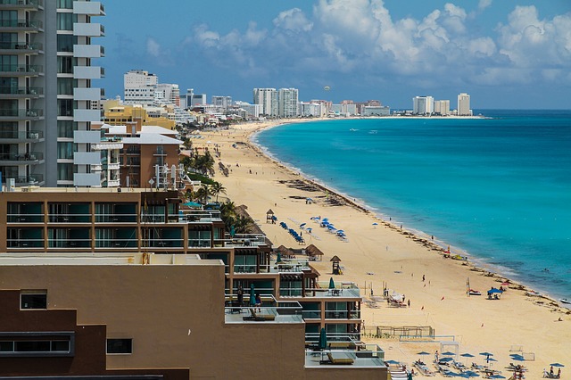A zona hoteleira de Cancun